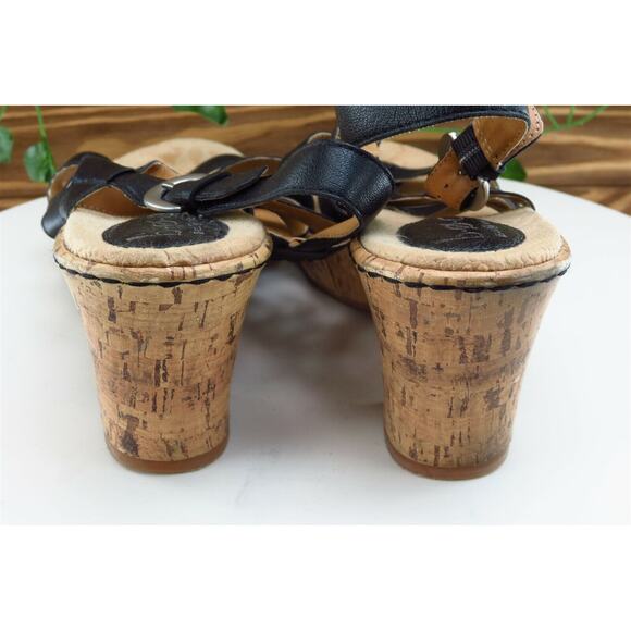 Born Concept Sz‎ 10 M Black Gladiator Leather Women Sandals - Picture 6 of 10